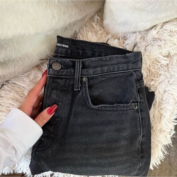 GRLFRND Karolina 100% cotton black jeans frayed hem - Picture 1 of 13